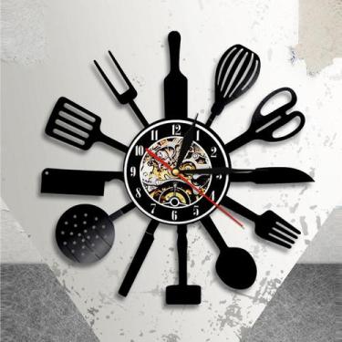 Imagem de Relógio de parede de disco de vinil de música - tipo de louça Vinyl Wa