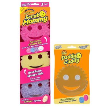 Imagem de Esponja de limpeza Scrub Daddy Scrub Mommy com suporte de esponja de 3