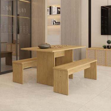 Imagem de Mesa de Jantar 135x80x74cm 25mm C/02 Bancos Essence - Metalig