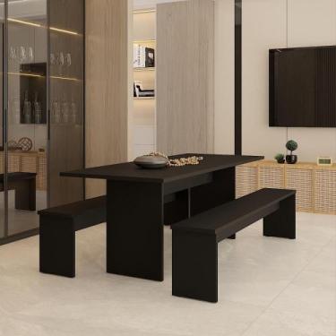 Imagem de Mesa de Jantar 200x80x74cm 25mm C/02 Bancos Essence - Metalig