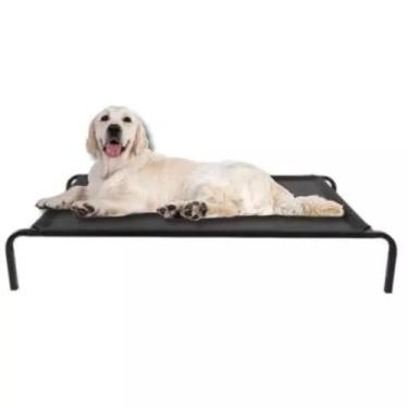 Imagem de Cama Pet Suspensa, Cama Confortável e Lavável Para Cachorro, Caminha Preta Higiênica Grande Impermeável Com Tecido Resistente (G)