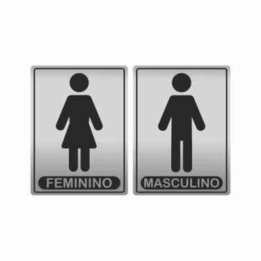 Imagem de Kit Placa De Identificação Para Banheiro Masculino E Feminino - Visual