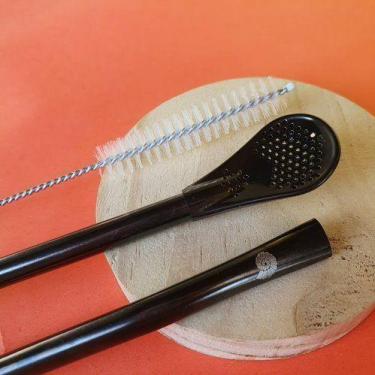 Imagem de Canudo de Inox Chimarrão 15cm - Reutilizável - CAN.U.DO, Preto