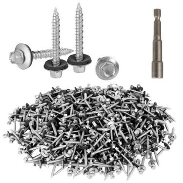 Imagem de Parafusos de telhado AOKLIT Hex Head 10  1-1/2" 500 unidades com lavad