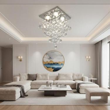 Imagem de Lustre para sala, quarto, cozinha, sala de janta em cristal k9 base 30