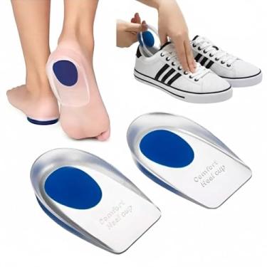 Imagem de Palmilha de Gel Ortopédica, Protetor de Calcanhar em Silicone, Alívio para Fascite Plantar e Esporão, Tamanho Único