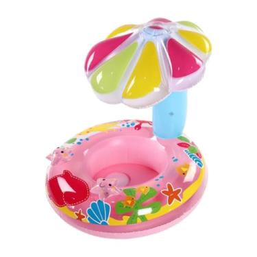 Imagem de Bóia Inflável Infantil para Bebê com Cobertura e Assento Tipo Fralda para Piscina e Praia, Conforto e Estabilidade, Fácil de Inflar, Uso com Supervisão (Rosa)