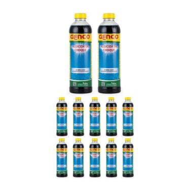 Imagem de Kit 12 Algicida De Choque Elimina Algas 1l Pool Trat Genco