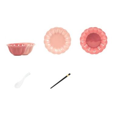 Imagem de Pratos e pratos requintados de cor sólida de cerâmica com personalidade fresca para 2 pessoas comem conjunto de 8 peças [Lite]