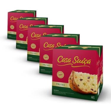 Imagem de 5 Panetones Casa Suíça, Tradicional, Pannetone de 400g