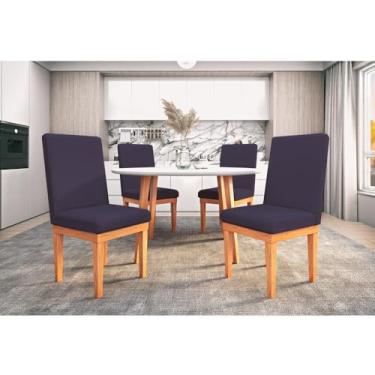 Imagem de Kit 4 Cadeiras Estofadas Reforçadas para Mesa de Jantar Cor:cinza