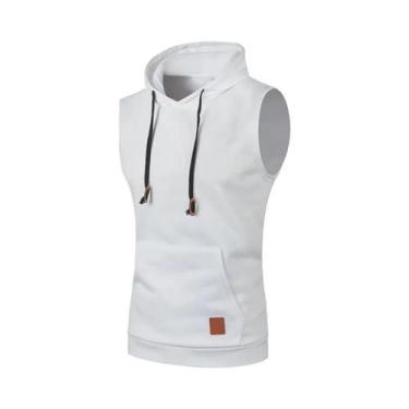 Imagem de Camiseta Sem Mangas Com Capuz Masculina Casual Moda Bodybuilding Camis