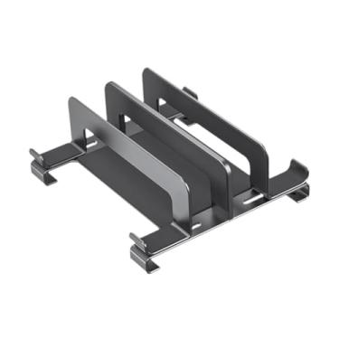 Imagem de KiBcsLic Suporte para laptop, organizador de mesa, organizador de teclado, suporte para laptop com vários compartimentos e economia de espaço para dispositivos, Cinza