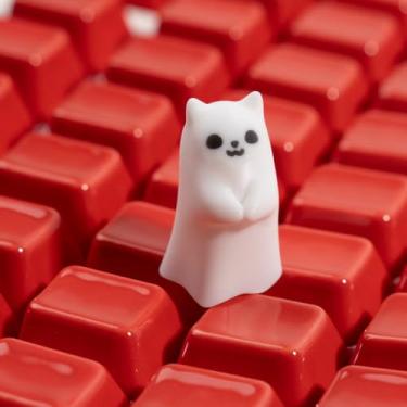 Imagem de ULTRAEQUIP Teclas artesanais – Cute Ghost Shine Through Resin Custom Handmade Keyboard para teclado mecânico (Dignified Little Ghost)