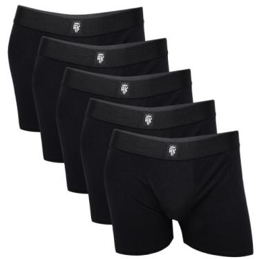 Imagem de kit 8 cuecas boxer em algodão peruano cor preta elegante e confortável