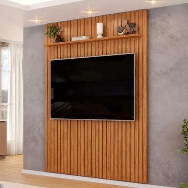 Imagem de Painel Ripado Para TV 65 Pol Sala Quarto 183x240cm Lexa D05 Freijó - L