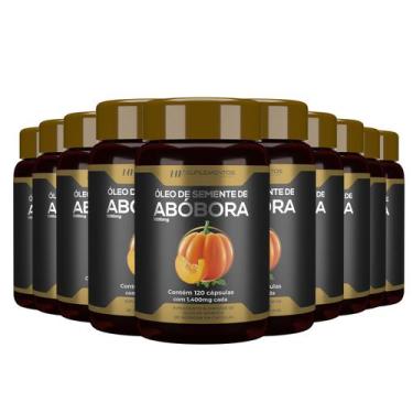 Imagem de 10x óleo de semente de abobora 1400mg 120caps hf suplementos