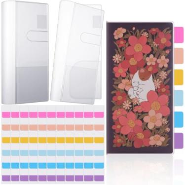 Imagem de Tinlade 2 peças de capa de plástico transparente para semanas, 21 x 19 cm, protetor de capa de planejador com 120 abas coloridas, capa protetora de plástico forte transparente de PVC para livros