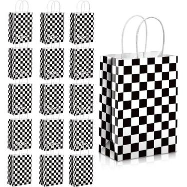 Imagem de Party Favors Treat Bags Epakh Checkered Racing 16 unidades
