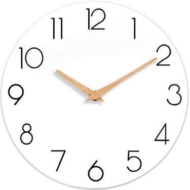 Imagem de Relógio de parede cicininc 30 cm de madeira silencioso sem tique-taque