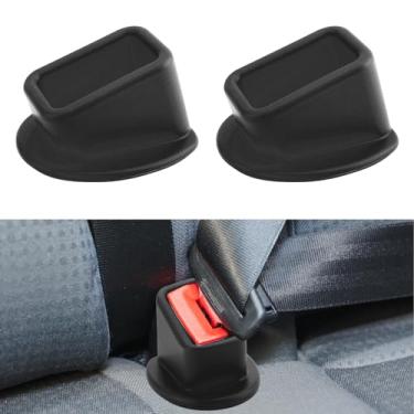 Imagem de Suporte de fivela de cinto de segurança, 2 peças, reforço de fivela de cinto de segurança traseiro de carro de silicone para fácil acesso, fixador de cinto de segurança, capa de proteção de fivela de