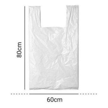 Imagem de Sacola Plástica Branca Polietileno Reciclado 60x80 - 5kg - Higipack