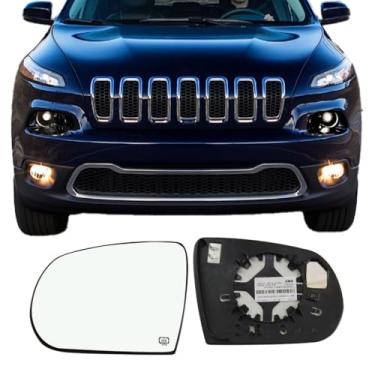Imagem de Vidro espelhado lateral do motorista para Jeep Cherokee 2014-2019, para Jeep Compass 2017-2021, vidro espelhado lateral esquerdo aquecido para Jeep Cherokee 2014 2015 2016 2017 2018 2019, para Jeep