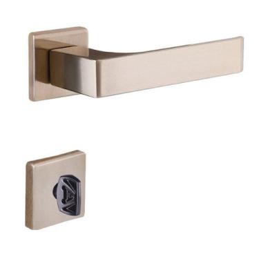 Imagem de Fechadura Banheiro Quadratta Reta Roseta 55cm Latonado Alianca - Alian