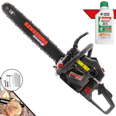 Imagem de Motosserra Kawashima Kcs 580-e à Gasolina 54cc 2t Com Sabre 18 Polegadas 3300670 + Óleo Stihl 8017