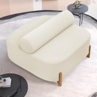 Imagem de Sofá Ilha Orgânico Living Evo 125cm 02 Lugares Bouclê Bege - Desk Desi