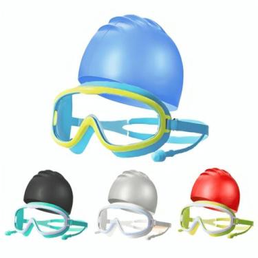 Imagem de Kit Natação Touca Com Óculos Infantil Proteção Auricular UV - KR Varie