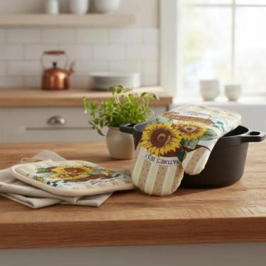 Imagem de Kit Luva Térmica Forno Com Descanso De Panela Cozinha Duhome Descanso 