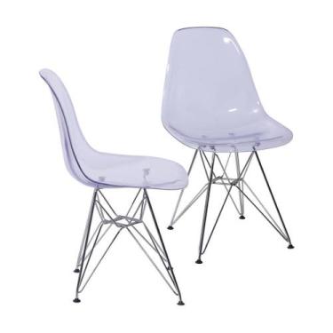Imagem de Kit com 2 Cadeiras Eames Policarbonato Incolor - 64527 - Sun House