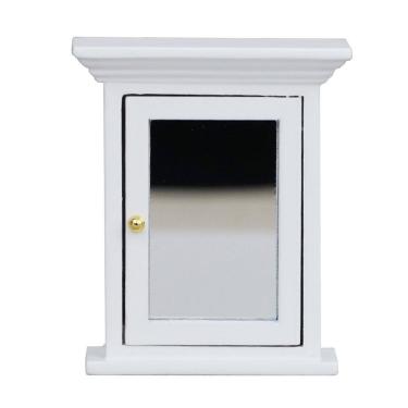 Imagem de Móveis de casa de bonecas em miniatura Armário de banheiro de madeira 1:12