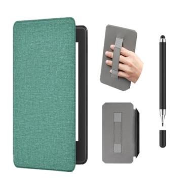 Imagem de Akacy Textura de tecido com capa de alça para Kindle paperwhite de 17.3 cm 11 Geração (2021, Modelos M2L3EK). Capa traseira de borracha TPU de silicone flexível fina, fina, flexível, cantos de borda