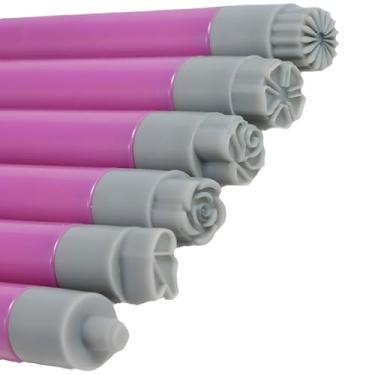 Imagem de Conjunto de 6 canetas de carimbos de arte de unhas, inclui carimbos geométricos e florais, adequados para iniciantes, alças, portáteis e perfeitos para designs criativos de unhas