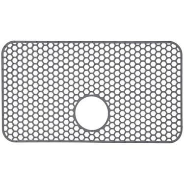 Imagem de Protetor de tapete para pia de cozinha de lavatório único, 66,5 x 35,5 cm/26,18 x 35,5 cm, antiderrapante com orifício de drenagem, resistente ao calor e pode ser lavado na lava-louças