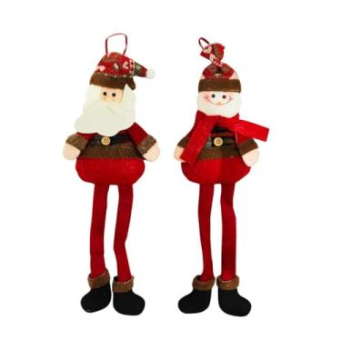 Imagem de Master Christmas - Jogo Papai Noel e Boneco de Neve Pendente 30cm Pelúcia Perna Mole Xadrez