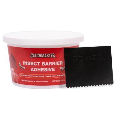 Imagem de Catchmaster Kit DIY de barreira de insetos com faixas de árvores, balde e espalhador de 425 g, armadilhas para moscas e formigas, armadilha adesiva para insetos rastejantes ao ar livre, armadilhas de