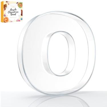 Imagem de Bandeja preenchível com letras de charcutaria acrílica de 25,4 cm, pratos de servir reutilizáveis em formato de número do alfabeto para tábua de charcutaria, frutas, doces, bolos, decoração de festa