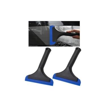 Imagem de FALVFUN Rodo pequeno de silicone para janela de carro, 2 peças de raspador de lâmina de água de matiz de veículo macio antiderrapante para porta de para-brisa, acessórios de ferramentas de limpeza