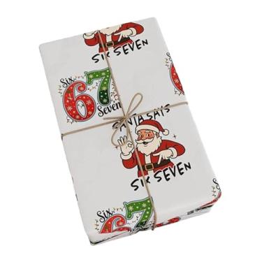 Imagem de Fancyes Papel de embrulho de Natal para caixas de presente com barbante, ideal para o Dia de ação de Graças e as festas de inverno. Tamanho: 50 x 89 cm (20 x, Style a