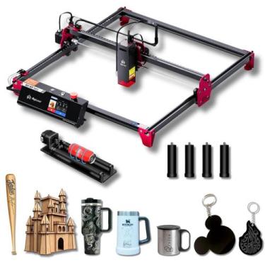 Imagem de Máquina Gravadora e Corte a Laser CNC DIY MK2 10W 41x41cm com Eixo Rot