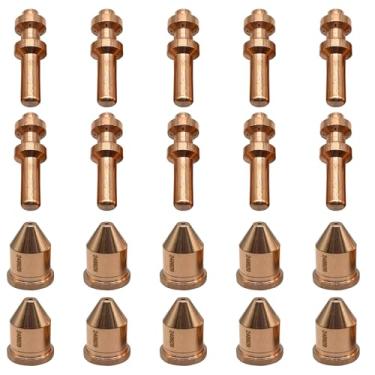 Imagem de 10 peças 256026 eletrodo 10 peças 249929 ponta de bocal 60 Amp para cortador Miller Spectrum 875 XT60 XT60M consumíveis de tocha de corte de plasma