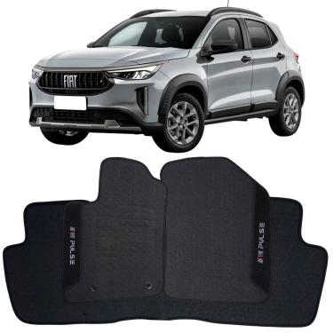 Imagem de Tapete Borracha Pulse 2022 à 2025 Preto Pvc Logo Bordado Jogo 3 Peças Personalizado Automotivo Wave