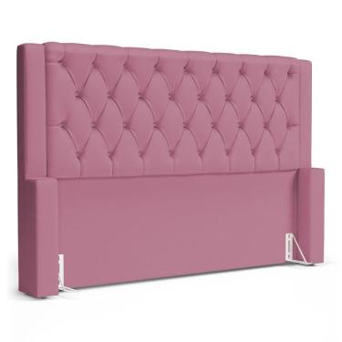Imagem de Cabeceira Atena Para Cama Box Queen Size 160cm Capitonê Com Frame Suede Rosa - Abmaza