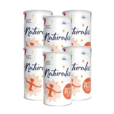 Imagem de Magnésio Plus Naturalis Vitaminas 180 Cápsulas Kit 6 Latas