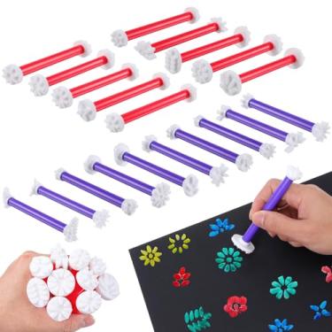 Imagem de IANFAN Ferramentas de pontilhamento de flores para pintura, 40 formas de pétalas, ferramentas de arte de mandala para pedras, ferramenta de gravação de pétalas de flores para pintar pontos (20 canetas