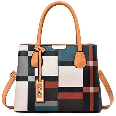 Imagem de COCIFER Bolsas e bolsas femininas de ombro com alça superior, Laranja e marrom 2, Medium