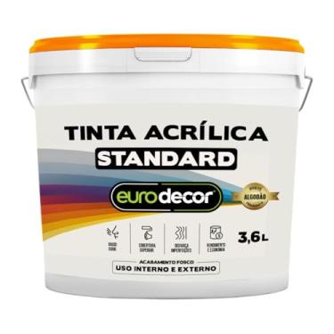 Imagem de Tinta Acrílica Standard Euro Decor 3,6KG Sem Cheiro Anti Mofo Interior e Exterior (Cinza Elefante)